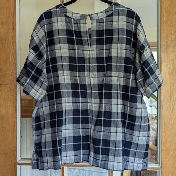 Madewell Plaid Short Sleeved Boxy Shirt Size Large - Picture 2 of 13